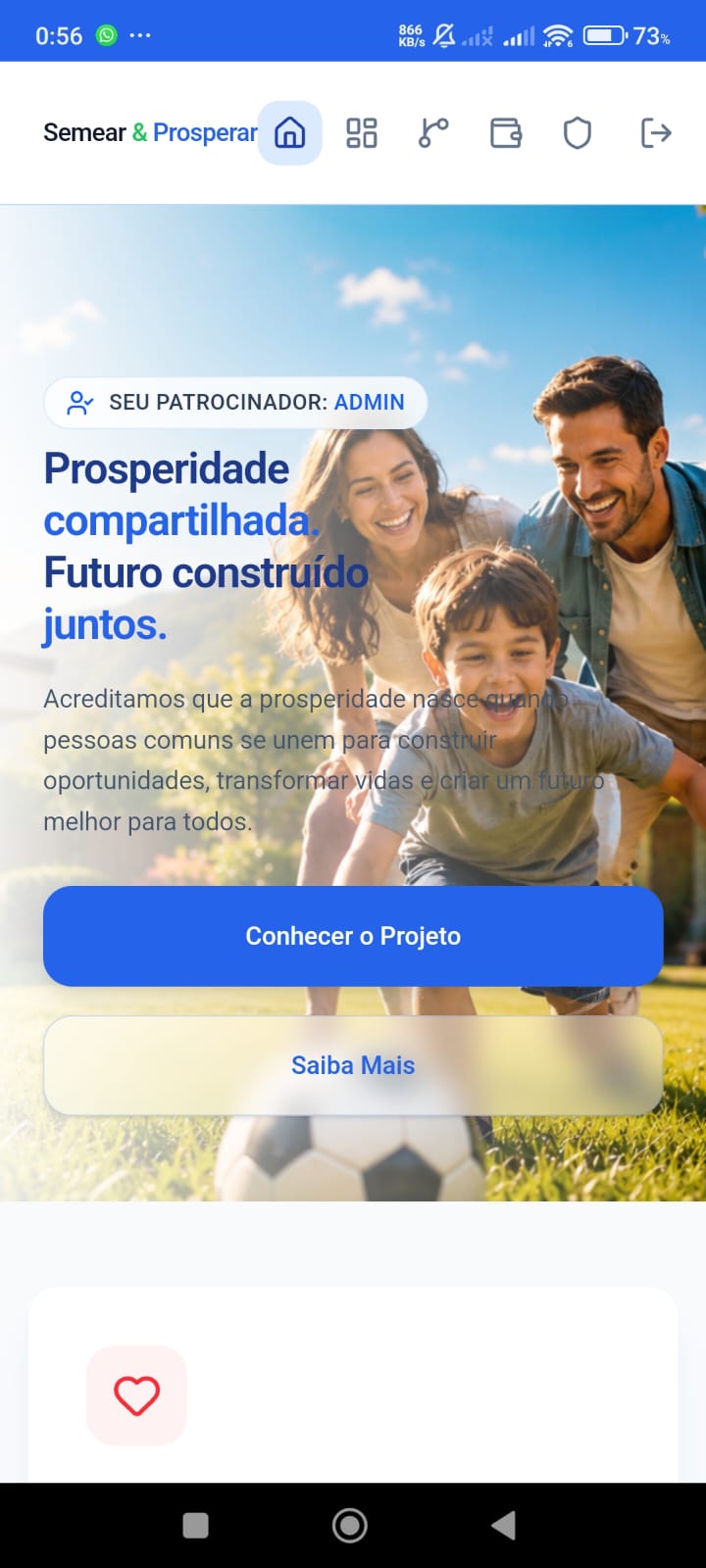 Semear & Prosperar — versão mobile